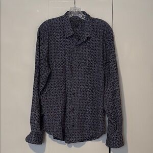 John Varvatos Men's Patterned Luxe Button Down Shirt Medium